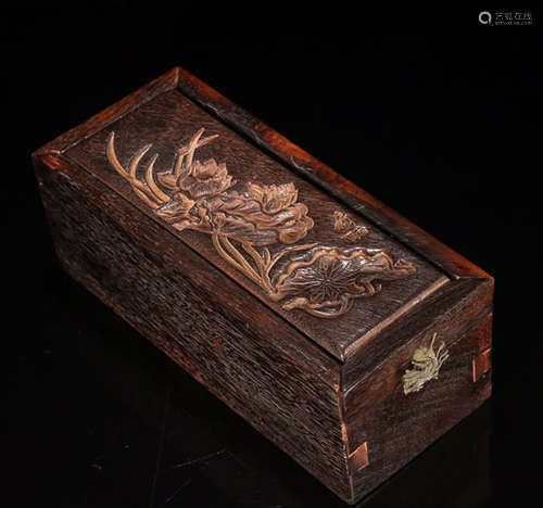 A ZITAN WOOD JEWEL BOX