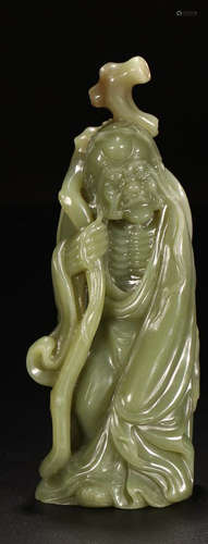 A HETIAN JADE ARHAT ORNAMENT