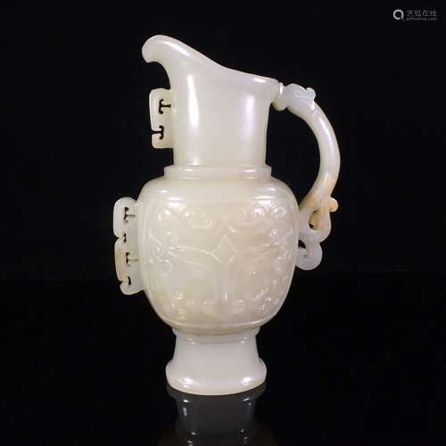 A HETIAN JADE DRAGON CUP