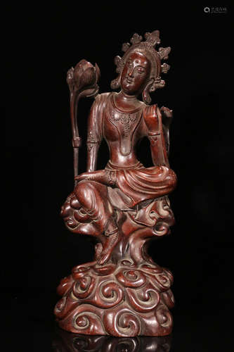 A ZITAN WOOD STATUE ORNAMENT