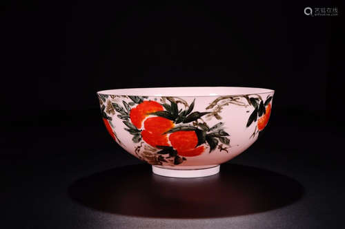 AN EGG-SHELL PORCELAIN BOWL IN BLOSSOMS