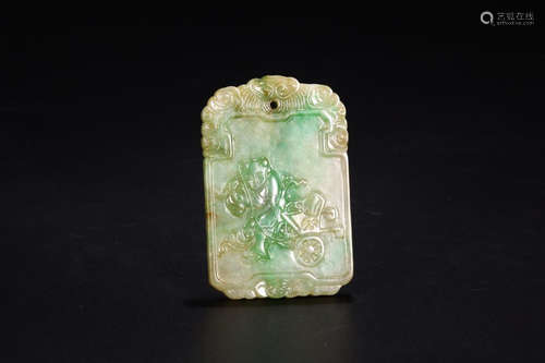 A PORTRAIT CARVED JADEITE PENDANT