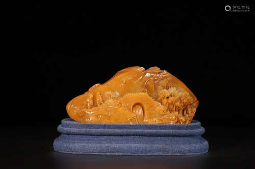 A TIANHUANG STONE ORNAMENT OF LANDSCAPE CARVING