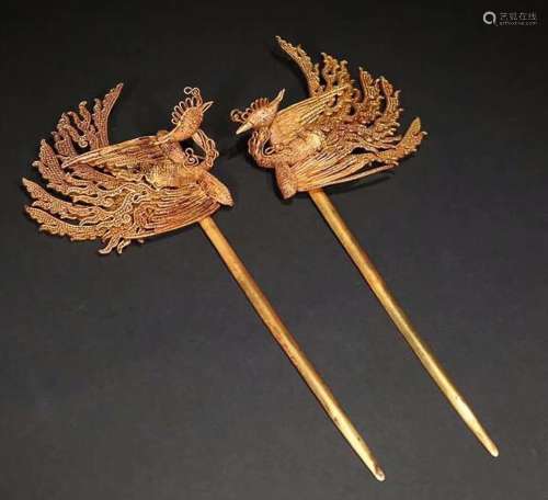 ROYAL STYLE GLOD PHONIX HAIRPIN FOR 2