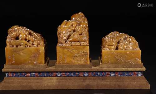 SHOUSHAN TIANHUANG STONE DRAGON SEAL FOR 3