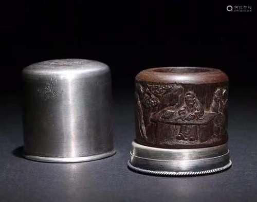 CHENXIANG WOOD RING & SILVER BOX