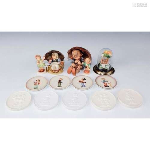 GROUPING OF HUMMEL FIGURINES AND PLAQUES