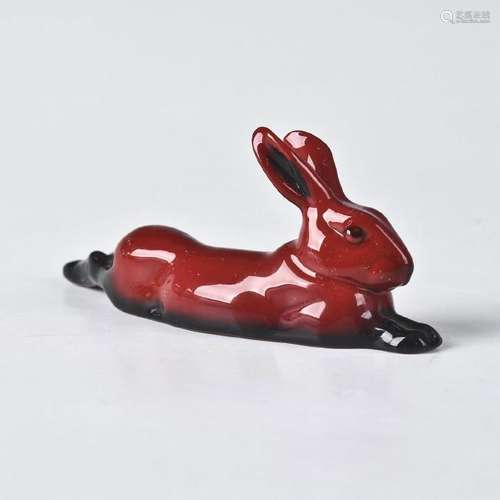 ROYAL DOULTON FLAMBE, RABBIT ANIMAL FIGURINE HN2594