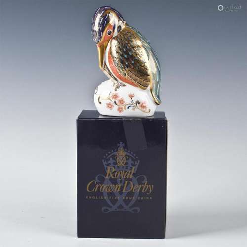 ROYAL CROWN DERBY KINGFISHER BIRD FIGURINE