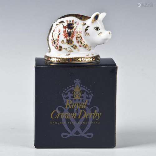 ROYAL CROWN DERBY ANIMAL FIGURINE, PIGLET