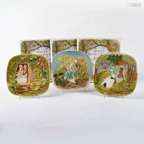 SET OF 3 BESWICK BEATRIX POTTER COLLECTORS PLATES