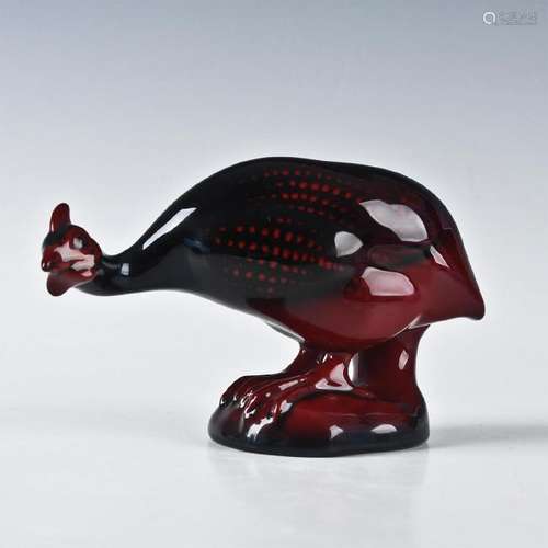 ROYAL DOULTON FLAMBE, GUINEA FOWL ANIMAL FIGURINE