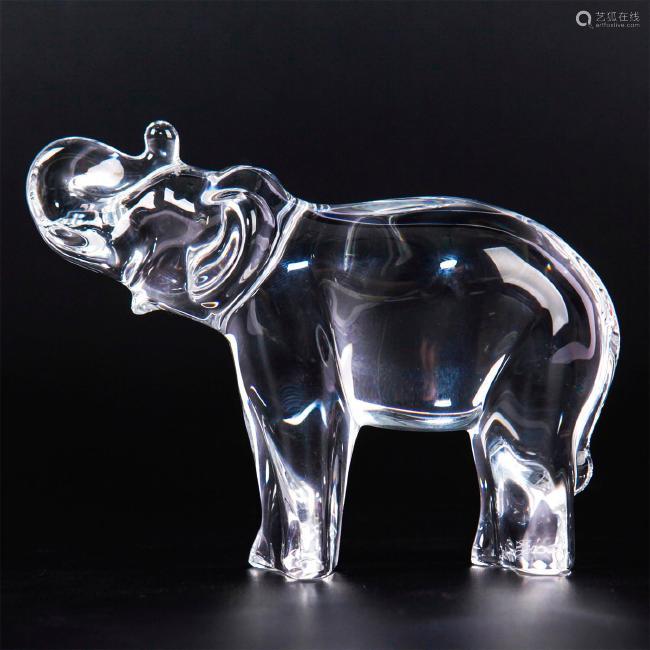 BACCARAT CRYSTAL ANIMAL FIGURINE, ELEPHANT－【Deal Price Picture】