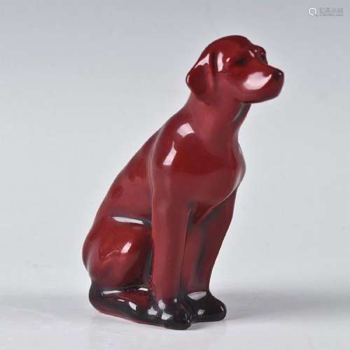 ROYAL DOULTON FLAMBE, FOXHOUND DOG FIGURINE