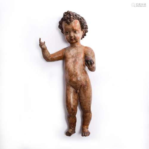 AESTHETIC PERIOD POLYCHROME INFANT JESUS HOLDING GLOBUS