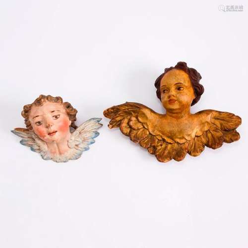 SET OF 2 CHERUB ANGEL BUST PLAQUES