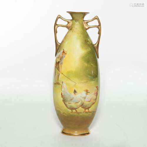 ROYAL DOULTON DOUBLE HANDLED VASE