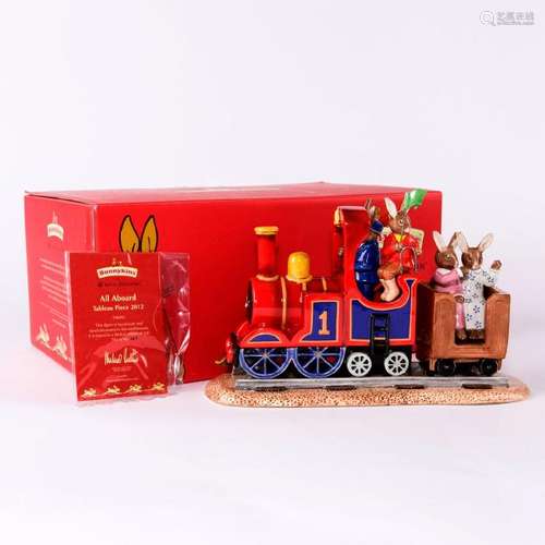 ROYAL DOULTON BUNNYKINS FIGURINE ALL ABOARD TABLEAU