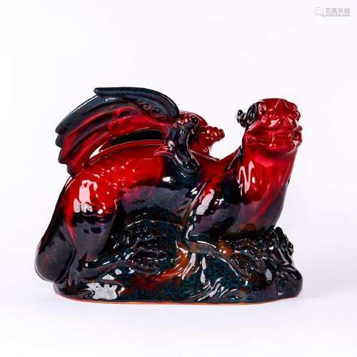 ROYAL DOULTON FLAMBE, DRAGON SCULPTURE 2085