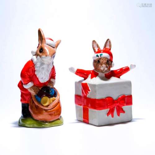 2 ROYAL DOULTON BUNNYKINS CHRISTMAS FIGURINES DB17,