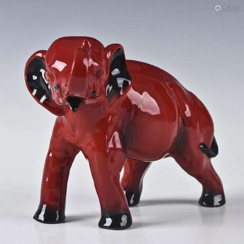 ROYAL DOULTON FLAMBE, ELEPHANT ANIMAL FIGURINE