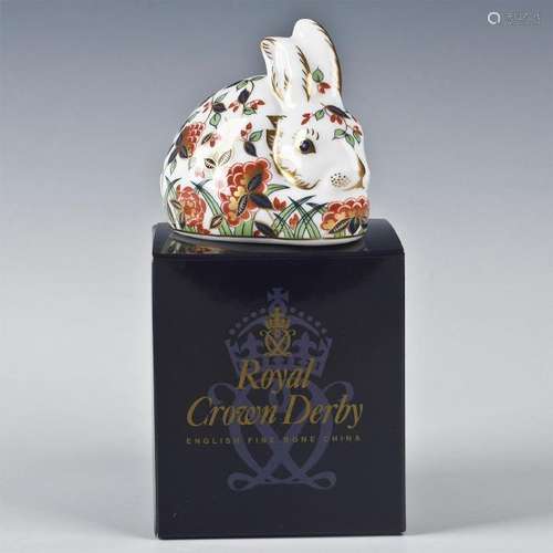 ROYAL CROWN DERBY MEADOW RABBIT ANIMAL FIGURINE