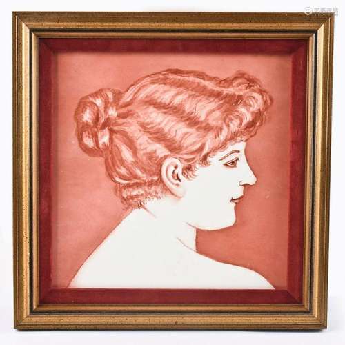 MINTON, HOLLINS & CO. VICTORIAN WOMAN PORTRAIT TILE