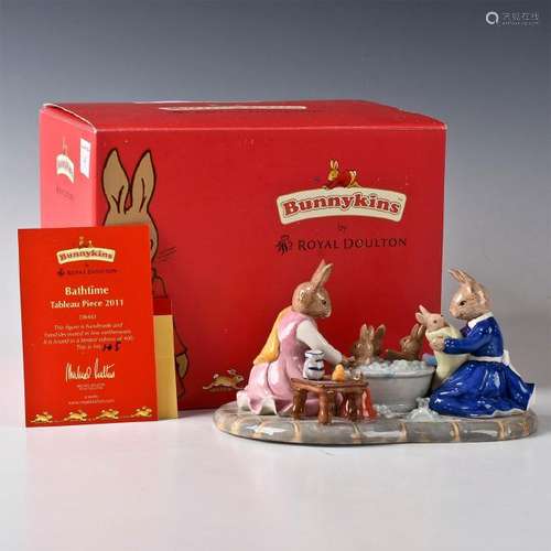 ROYAL DOULTON BUNNYKINS FIGURINE BATHTIME DB483 TABLEAU