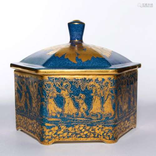 ROYAL DOULTON HEXAGONAL LUSTRE LIDDED BOX