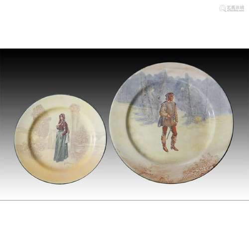 SET OF 2 ROYAL DOULTON SERIES WARE SHAKESPEARE PLATES