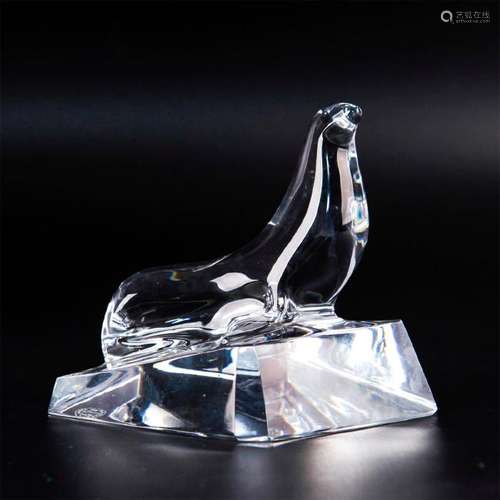 BACCARAT CRYSTAL ANIMAL FIGURINE, SEAL