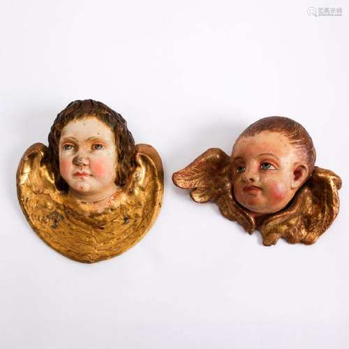 PAIR OF 19TH CENTURY CHERUB ANGEL BUST PLAQUES