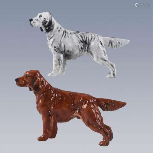 2 ROYAL DOULTON ANIMAL FIGURES; ENGLISH, IRISH SETTERS