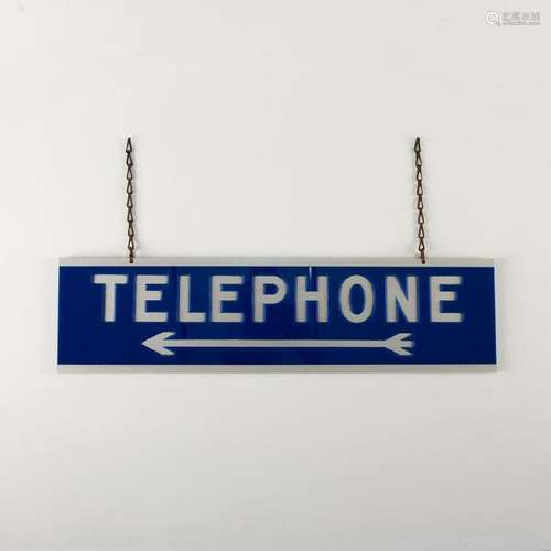 ANTIQUE 2 SIDED, 2 HOOK TELEPHONE ARROW SIGN