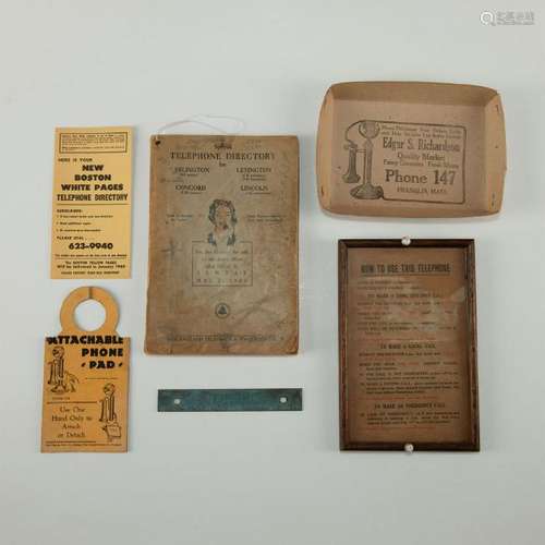 ANTIQUE TELEPHONE DIRECTORY AND ADVERTISING PIECES