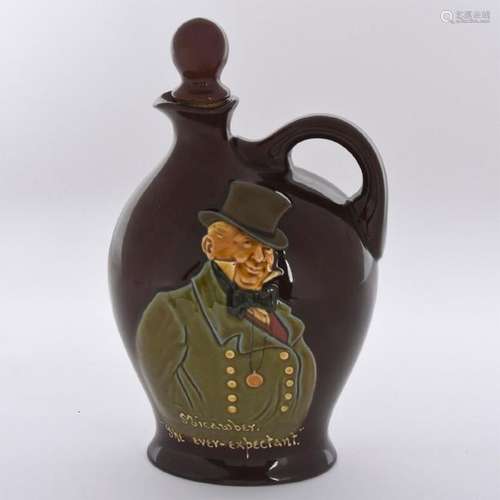 ROYAL DOULTON KINGSWARE LIQUOR JUG W. STOPPER, MICAWBER