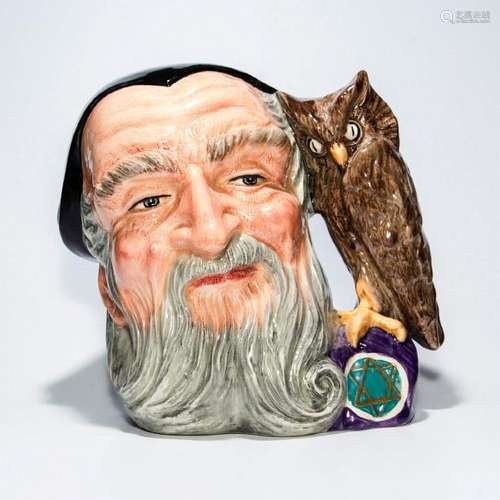 ROYAL DOULTON CHARACTER JUG, MERLIN OWL D6529