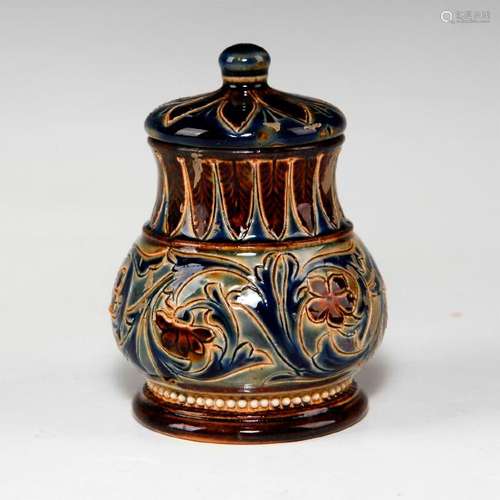 DOULTON LAMBETH STONEWARE SMALL JAR WITH LID