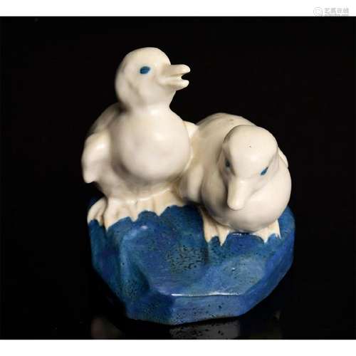 DOULTON LAMBETH FIGURAL STUDY OF TWO CHICKS