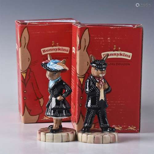 ROYAL DOULTON BUNNYKINS FIGURINES PEARLY KING AND QUEEN