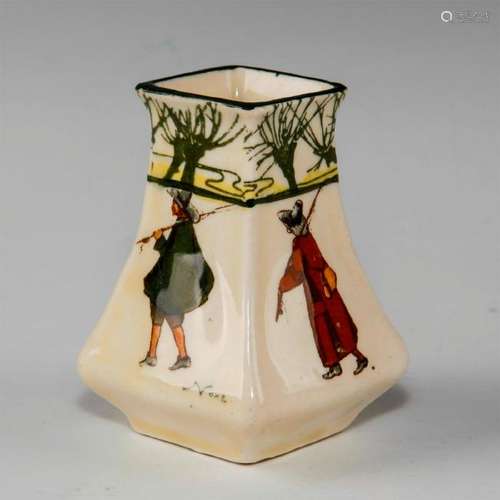 ROYAL DOULTON BUD VASE, ISAAC WALTON GALLANT FISHERS