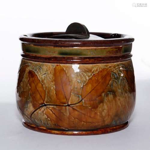 ROYAL DOULTON NATURAL FOLIAGE WARE TOBACCO JAR