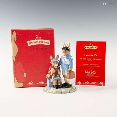 ROYAL DOULTON BUNNYKINS FIGURINE EVACUEE BOY AND GIRL