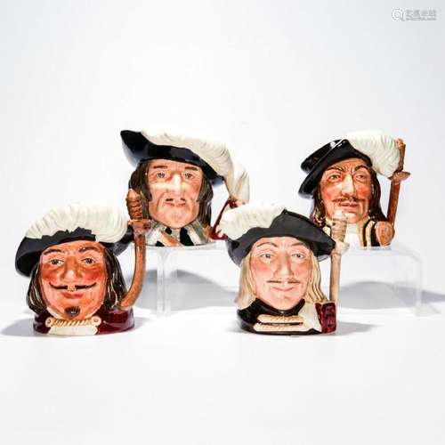 LOT OF 4 ROYAL DOULTON SMALL CHARACTER JUGS, MUSKETEERS