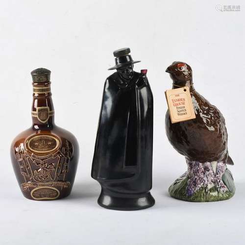 SET OF 3 WHISKY LIQUOR DECANTER'S