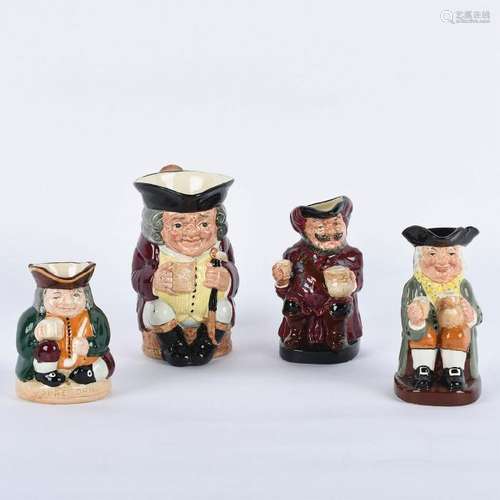 GROUP OF 4 ROYAL DOULTON CHARACTER TOBY JUGS