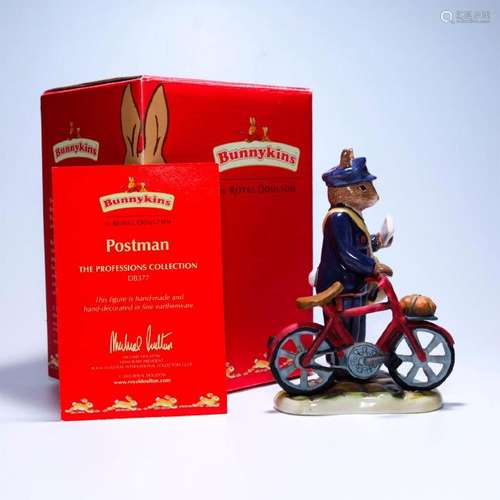 ROYAL DOULTON BUNNYKINS FIGURINE POSTMAN DB377