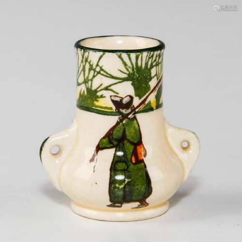 ROYAL DOULTON MINI VASE, ISAAC WALTON GALLANT FISHERS