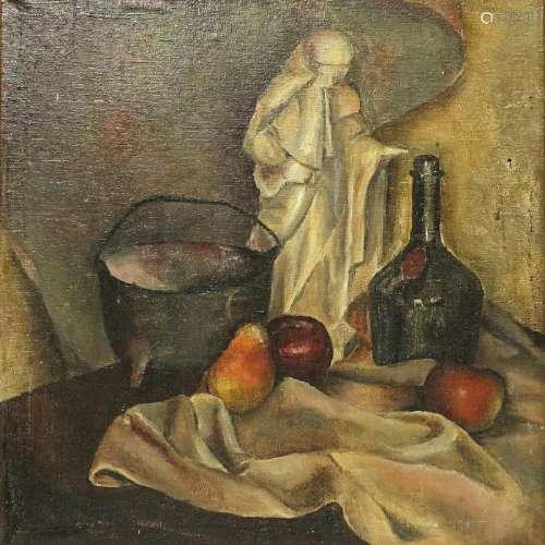 20C Oil on Canvas Anglican Still Life