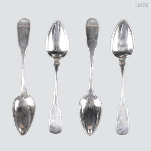 Four 19C Coin Silver Spoons